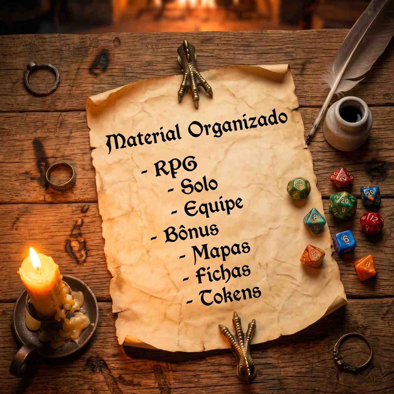 Pastas organizadas por categoria — sistemas, mapas, fichas